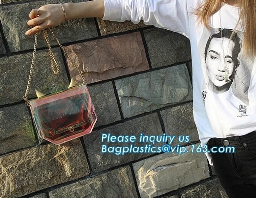 Bolso de la playa del PVC de Tote Bags con el bolsillo interior, bolso ligero del pvc, hombro casual Tote Beach Bag, pac