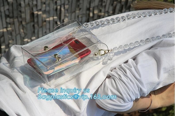 bolsa de mensajero del hombro de las carteras de las mujeres la pequeña con la tira de cadena del metal, monedero multicolor de la cartera de la cremallera, c móvil impermeable