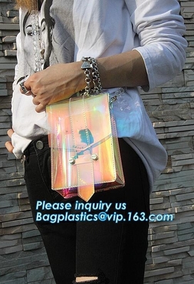 bolsa de mensajero del hombro de las carteras de las mujeres la pequeña con la tira de cadena del metal, monedero multicolor de la cartera de la cremallera, c móvil impermeable