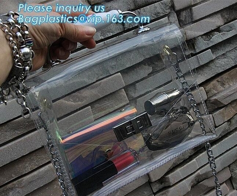 bolso del pvc con el pequeño bolso, cruz de moda transparente del bolso del bolso del PVC - bolso del cuerpo, portador del pvc, portador Han