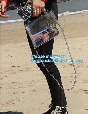 Bolso transparente claro del hobo de la honda del PVC de la muchacha linda del bolso de la cadena, mujeres bolso, bolso del bolso de la playa del PVC/mujeres h del PVC de la moda