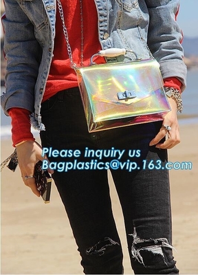Bolso transparente claro del hobo de la honda del PVC de la muchacha linda del bolso de la cadena, mujeres bolso, bolso del bolso de la playa del PVC/mujeres h del PVC de la moda