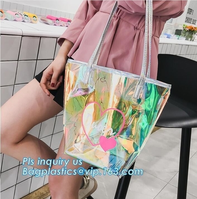 bolso transparente del pvc del bolso popular del banco, bolso de la playa del PVC del PVC Tote Bag Shoulder Handbag Transparent, vagos casuales de la playa