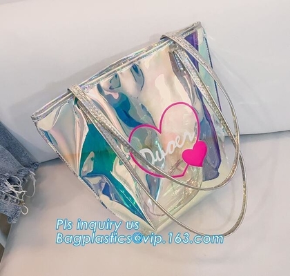 bolso transparente del pvc del bolso popular del banco, bolso de la playa del PVC del PVC Tote Bag Shoulder Handbag Transparent, vagos casuales de la playa