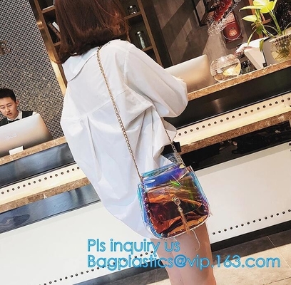 Bolso transparente de los bolsos del claro del pvc de las mujeres de los bolsos de la más nueva moda de alta calidad, fabricación clara del Pvc pequeño T de encargo