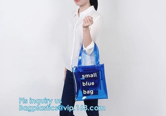 Bolso del Pvc del bolso de las mujeres de la moda solo de la playa transparente del claro, bolsos promocionales del pvc, cartera, monedero, pac