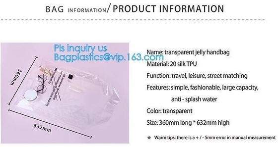 los bolsos transparentes elegantes del PVC de los bolsos de lujo, los bolsos de encargo hicieron en China, bolso que hacía compras de las señoras del PVC del bolso que hacía compras