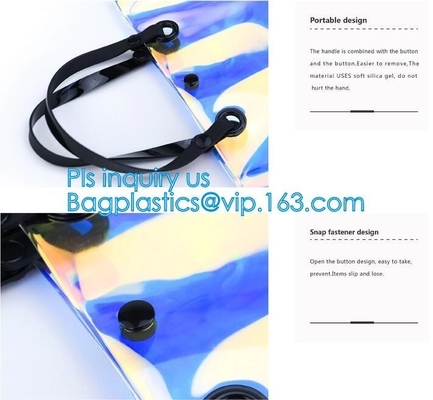 el bolso cosmético del PVC de la mujer de la señora, forma los bolsos del PVC del plástico transparente para las mujeres, bolso cosmético del PVC de los bolsos, MANIJA, CARRIE