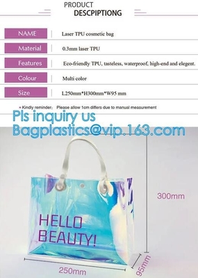 Estilo del bolso claro del PVC del bolso de la playa del verano el nuevo, forma a jalea transparente el fabricante iridiscente los purs claros del hombro