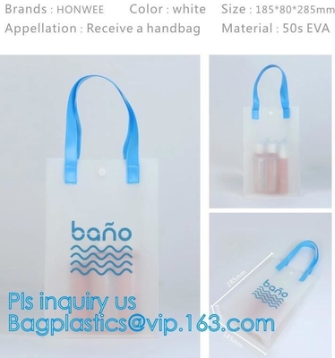 Playa Lash Package Tote Shoulder Bag con el bolsillo interior, PVC grande modificado para requisitos particulares Tote Bag Beach Bag, agua Resistan del claro
