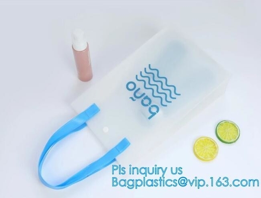 Playa Lash Package Tote Shoulder Bag con el bolsillo interior, PVC grande modificado para requisitos particulares Tote Bag Beach Bag, agua Resistan del claro