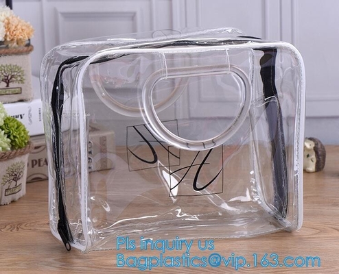 bolso de lujo de la moda de la bolsa de asas de hombro de la playa de la impresión del vinilo un interior del bolso del almacenamiento, bolso claro Tran del PVC de la playa del verano