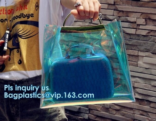 el bolso transparente de calidad superior del claro del pvc, bolsos 2pcs de encargo del PVC en 1 fijó los bolsos promocionales, totalizador de la CREMALLERA con colo