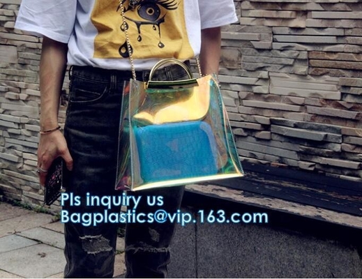 el bolso transparente de calidad superior del claro del pvc, bolsos 2pcs de encargo del PVC en 1 fijó los bolsos promocionales, totalizador de la CREMALLERA con colo