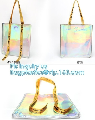 Hombro Tote Makeup Bag, bolso claro DIY Tote Bag transparente, PA del bolso del PVC de la playa del verano del bolso de la nadada del PVC
