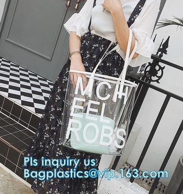 La bolsa de asas de hombro clara de PVC/Vinyl, al aire libre lleva el bolso claro del pvc, shoulde del claro del pvc de las mujeres del bolso del caramelo de la jalea de la moda