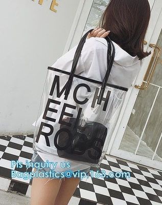 El bolso claro Tote Beach Gym Summer, Motobike de la fruta imprimió el bolso transparente de la playa del PVC, verano de la impresión de la piña sea