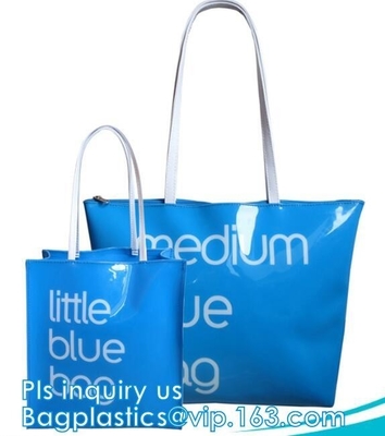 bolso transparente del totalizador del PVC de la moda del bolso del laser del verano con la cadena, bolso transparente impermeable con Cosm