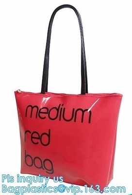 bolso transparente del totalizador del PVC de la moda del bolso del laser del verano con la cadena, bolso transparente impermeable con Cosm
