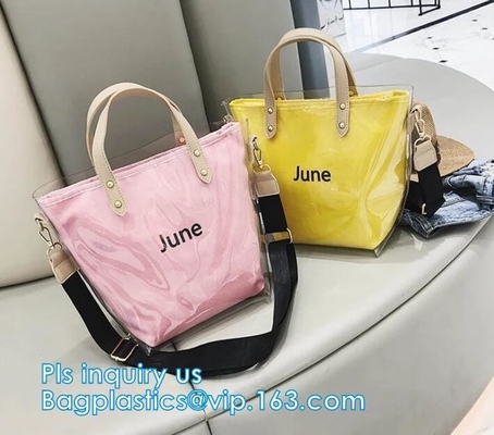 el bolso olográfico transparente del bolso del pvc, el bolso y las señoras del hombro lanzan el bolso con una honda, gelatinan el bolso de la señora del pvc de la moda