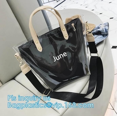 el bolso olográfico transparente del bolso del pvc, el bolso y las señoras del hombro lanzan el bolso con una honda, gelatinan el bolso de la señora del pvc de la moda