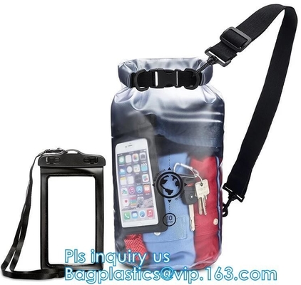 bolso seco impermeable con el bolso seco hidrófugo de la mochila al aire libre de las correas de hombro, lazo plástico de Sportpack del juego detrás