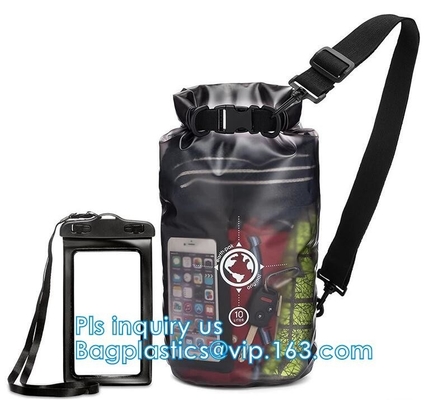 bolso seco impermeable con el bolso seco hidrófugo de la mochila al aire libre de las correas de hombro, lazo plástico de Sportpack del juego detrás