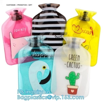 Bolso caliente al aire libre de la botella de agua del Pvc del invierno, fomento del bolso de agua caliente del pvc, bolso de hielo de la botella de agua con las cubiertas hechas punto, agua