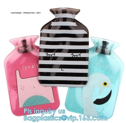 Bolso caliente al aire libre de la botella de agua del Pvc del invierno, fomento del bolso de agua caliente del pvc, bolso de hielo de la botella de agua con las cubiertas hechas punto, agua