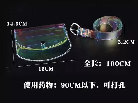 Bolso de la correa de los deportes del PVC del laser, bolso de la cintura, Fanny Pack, bolso claro de la cintura de los deportes del pvc de la bolsa de la caja del filtro de la cintura/correa transparente, bolso