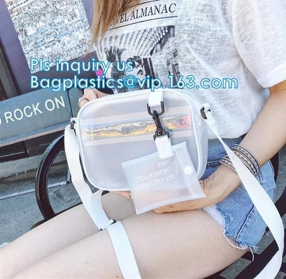 Cruz de la cadena del bolso del PVC del monedero del estadio - la bolsa para transportar cadáveres, cruz transparente olográfica del coreano del bolso del pvc - bolso de la jalea del cuerpo, viaje mA