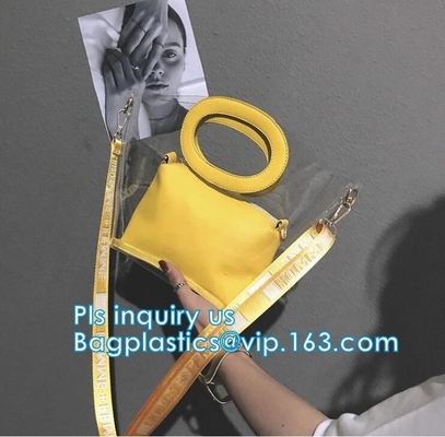 bolso impermeable del paquete de la playa de la PU de la bolsa de asas, bolso colorido para la mujer, bolso de la PU del PVC de las mujeres del bolso de la playa con el dispositivo de protección en caso de volcamiento del algodón