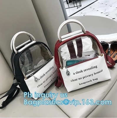 Bolso seco impermeable del PVC que camina la mochila, mochila transparente de moda del Pvc de la prenda impermeable, mochila clara casual Plast del PVC