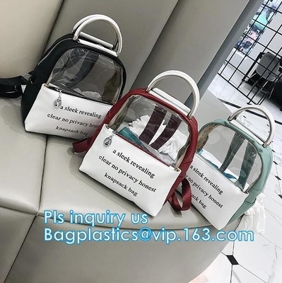 Bolso seco impermeable del PVC que camina la mochila, mochila transparente de moda del Pvc de la prenda impermeable, mochila clara casual Plast del PVC