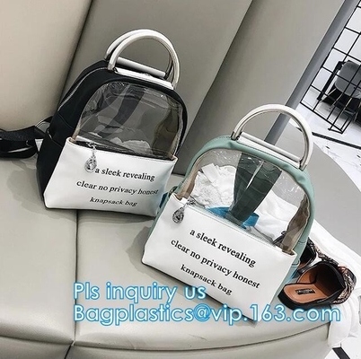 Bolso seco impermeable del PVC que camina la mochila, mochila transparente de moda del Pvc de la prenda impermeable, mochila clara casual Plast del PVC