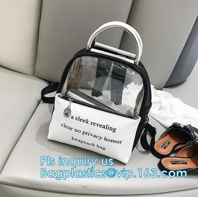 Bolso seco impermeable del PVC que camina la mochila, mochila transparente de moda del Pvc de la prenda impermeable, mochila clara casual Plast del PVC