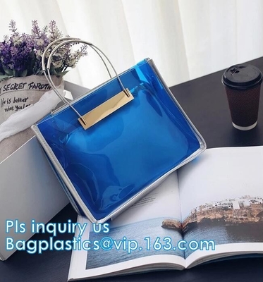 bolso promocional para la Navidad, bolso del pvc del hombro con el bolsillo interior, playa clara del vinilo de la honda del PVC del hombro del totalizador