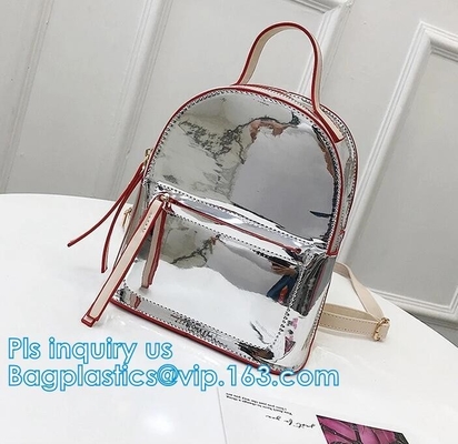 la mochila del vinilo, mochila transparente unisex clara de la escuela del bolso del viaje, mochila seca de la lona del PVC, modificó Childr para requisitos particulares claro