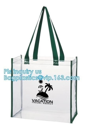 bolsos del envase de plástico de la manija del totalizador del PVC del bikini de la playa, bolsos cosméticos de la cremallera de la manija del bolso del organizador del lavado del viaje, bolso cosmético