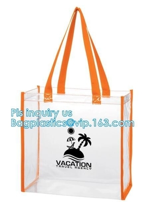bolsos del envase de plástico de la manija del totalizador del PVC del bikini de la playa, bolsos cosméticos de la cremallera de la manija del bolso del organizador del lavado del viaje, bolso cosmético