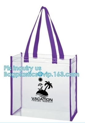 bolsos del envase de plástico de la manija del totalizador del PVC del bikini de la playa, bolsos cosméticos de la cremallera de la manija del bolso del organizador del lavado del viaje, bolso cosmético