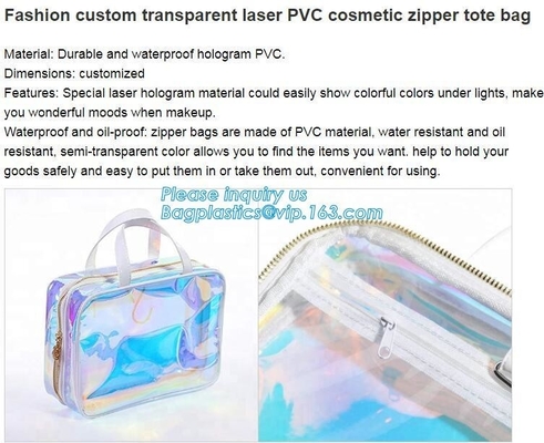 los bolsos de la cremallera del pvc del vinilo con las manijas, armario colgante claro de la cubierta antipolvo del almacenamiento del bolso empaquetan al organizador Custom Dust Bag