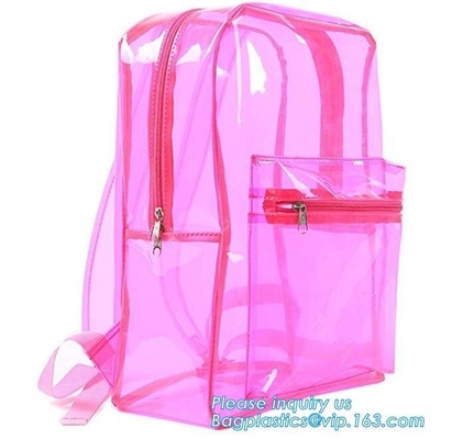 Bolso de la mochila del Pvc de la escuela secundaria en bolso en América con el bolso cosmético, mochila clara del pvc, bolsos de plástico transparente, mochila clara