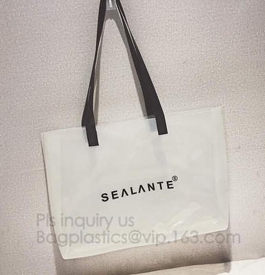 bolso Semi-claro del PVC de Tote Bags Stripe con la bolsa, bolso de moda de la playa del bolso del bolso de la PU del PVC, bolso del PVC