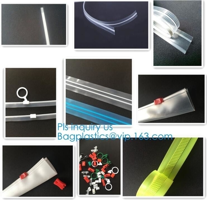 Cremallera con cadena larga usada para las bolsas de plástico de la cerradura de la cremallera, flang de encargo del reborde del color del doble del PE del pvc del PE y de los PP de la lavadora de la cremallera
