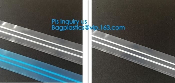 cremallera plástica sin los dientes, bolsa de PP/PE/PVC/EVA Plastic Flange Zipper For, PP/PE/PVC/EVA Plastic Flange Zipper del reborde