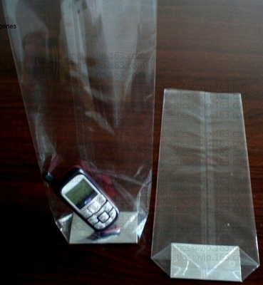 bolso claro de impresión de encargo biodegradable de los pp del opp de los pp del bopp del PE del cuadrado de Bopp de la parte inferior clara inferior auta-adhesivo del cuadrado para la comida