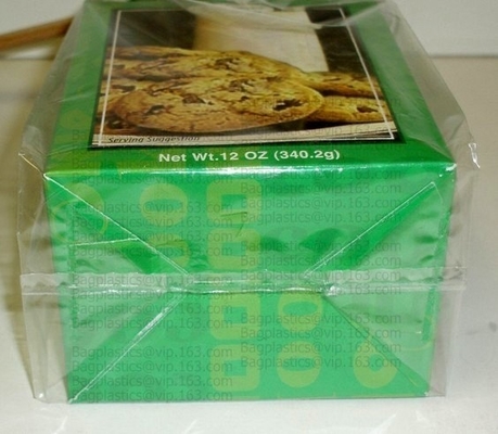 bolso claro de impresión de encargo biodegradable de los pp del opp de los pp del bopp del PE del cuadrado de Bopp de la parte inferior clara inferior auta-adhesivo del cuadrado para la comida