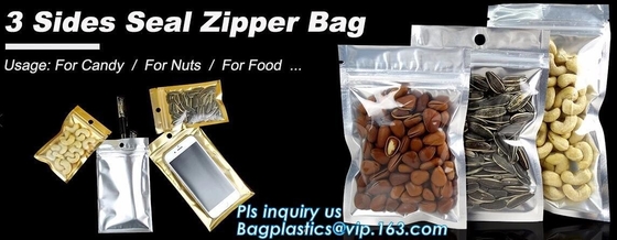 Los bocados que la bolsa de plástico se levanta el bolso de la cremallera con la ventana, aduana al por mayor de 1 libra 500g imprimieron el soporte del bolso de la cremallera del bolso de Zip lockkk para arriba