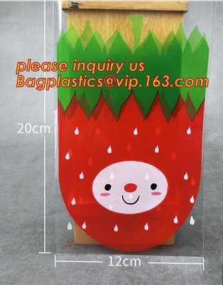bolso del envase de plástico del helado del bolso del polo de hielo del plástico transparente de los bolsos de la galleta, oído auto-adhesivo Bisc del conejito de pascua de las bolsas de plástico